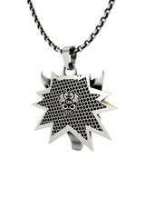 Multiple angle views of the 925 silver Wolf School Pendant showing its complete 3D geometric structure.