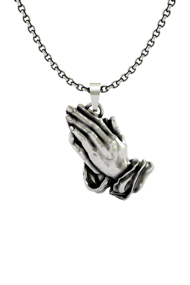 Oni Mask Pendant in 925 sterling silver, front view showcasing the ferocious Japanese demon face.
