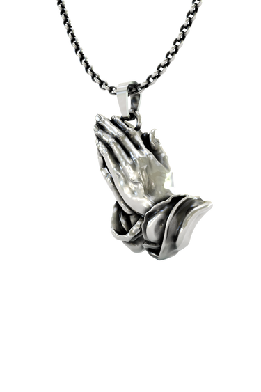 Oni Mask Pendant in 925 sterling silver worn as a bold piece of Japanese-inspired biker and fantasy jewelry.