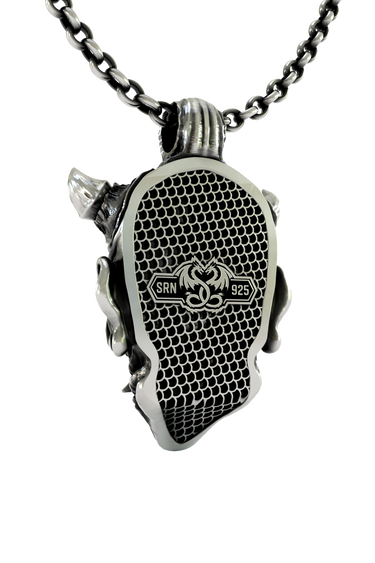 Oni Mask Pendant presented in its premium SARNION gift box, making it a perfect gift for fans of Japanese culture.