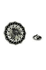 Roaring Bear Lapel Pin in 925 sterling silver, showing the fierce bear bursting through its frame.