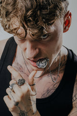 Royal Fury Pendant in 925 sterling silver worn as a bold statement of untamed strength and power.