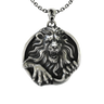 Royal Fury lion pendant in 925 sterling silver, front view of the roaring lion breaking out of its frame.