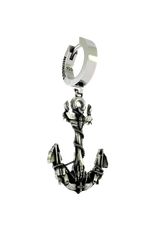 Side angle view of the Nautical Anchor Earring, highlighting the three-dimensional form and rugged texture of the charm.