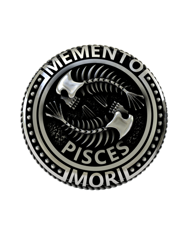 Side angle view of the Pisces Fishbone sterling silver cufflinks, highlighting the design's depth and antique finish