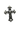 Side angle view of the Sterling Silver Skull Cross Pin, highlighting the 3D depth of the stacked skulls.