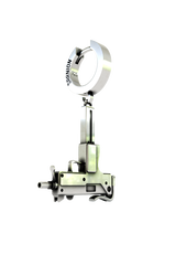 Side angle view of the Sterling Silver Uzi Rifle Earring highlighting the intricate mechanical details and construction