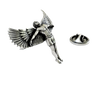 Silver Icarus Lapel Pin in 925 sterling silver - front view showing the full wingspan and detailed anatomy


