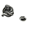 Silver Mother and Child Lapel Pin in 925 sterling, showing the tender embrace in a classic Art Nouveau style.

