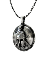 Spartan Warrior Pendant presented in its premium SARNION gift box, making it an ideal gift for a modern warrior.