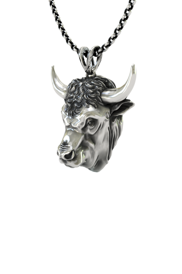 Taurus Bull Pendant presented in its premium SARNION gift box, making it the perfect gift for a Taurus.