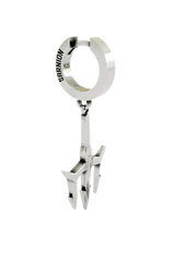 Trident Symbol Earring in 925 sterling silver worn as a bold and modern mythological accessory