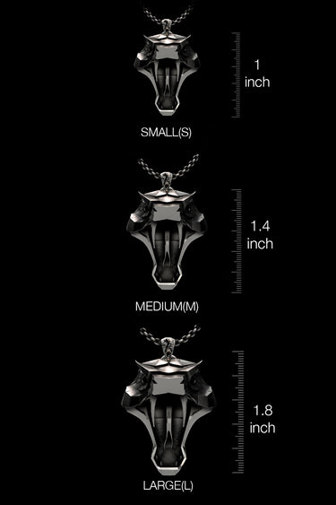 Viper School Pendant shown on a model to demonstrate its size and how it wears as a Witcher medallion.