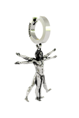 Vitruvian Man Earring presented in its premium SARNION gift box, making it a perfect gift for art lovers