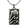 Wise Wizard Pendant in 925 sterling silver, front view of the sage's face peering through his hand.