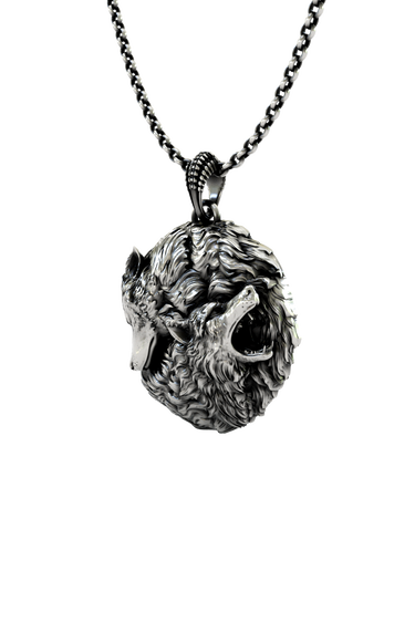 Wolf School Pendant presented in its premium SARNION gift box, the perfect gift for any fan of The Witcher.