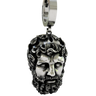 Zeus Head Earring in 925 sterling silver - front view showcasing the powerful, classical sculpture of the Greek god's head.
