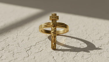 Crucifix Ring Gold Vermeil – Sterling Silver Jesus Christ Catholic Cross Jewelry