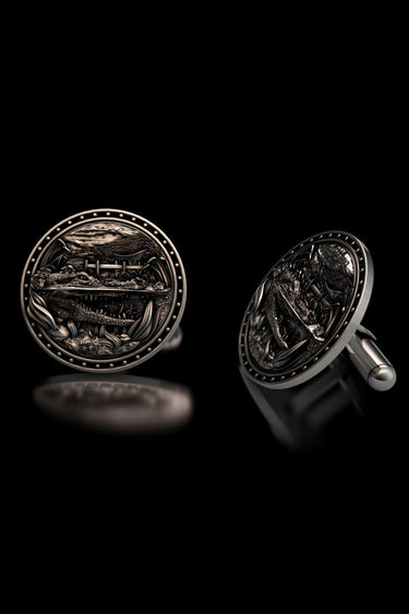 Crocodile Scene Cufflinks - Sarnion
