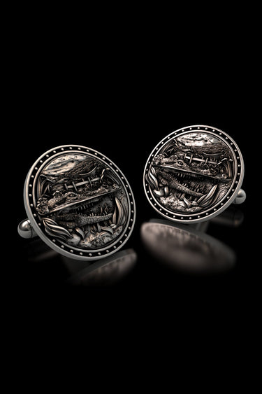 Crocodile Scene Cufflinks - Sarnion