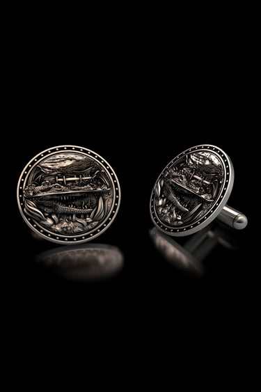 Crocodile Scene Cufflinks - Sarnion