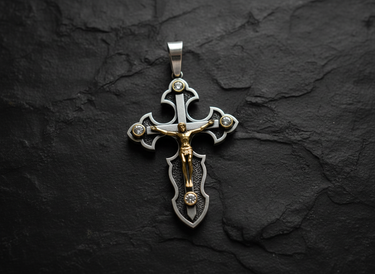 Silver Jesus Crucifix Cross Pendant