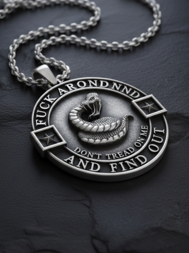 Silver Don't Tread On Me Pendant