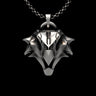 Silver Griffin Pendant with a polished finish, showing the geometric, faceted design of the Witcher school medallion on a chain.
