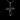 Silver infinity cross pendant with three red garnets on a sterling silver chain, shown against a black background.