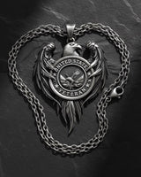 American veteran eagle pendant on chain displaying patriotic symbolism and sterling silver craftsmanship
