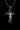Angled view of the two-tone Saint Benedict Cross Pendant showing the oxidized finish and intricate scrollwork details.