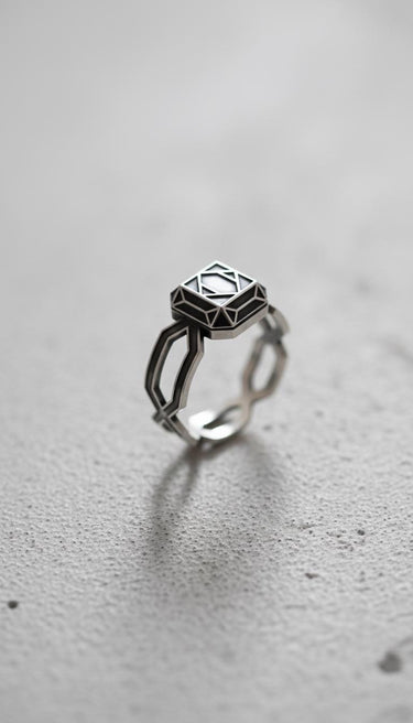 Silver Geometric Ring