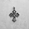 Rose gold plated Virgin Mary cross pendant with detailed Madonna figure on 925 sterling silver base