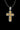 Angled view of the handcrafted men's Orthodox cross pendant, highlighting the layered depth between the silver base and gold relief.