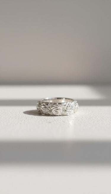 Silver Japanese Rose Ring