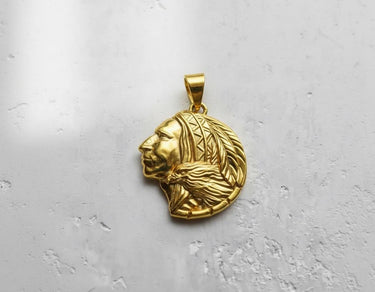 Silver Indian Chief Pendant