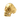 Gold vermeil skull ring with high polish finish displayed on dark textured rock background