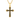 Black cross pendant, front view on white background