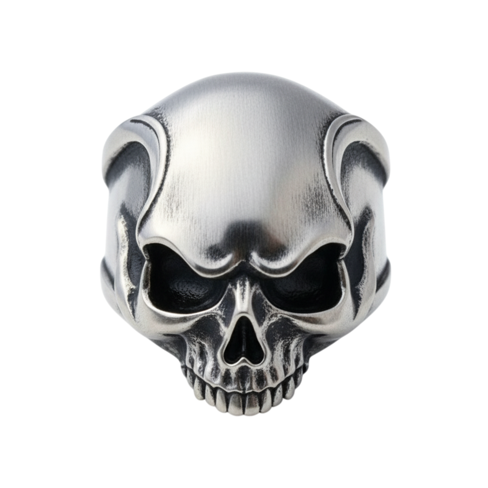 Angry Skull Ring | Oxidized Silver | Sarnion