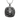 Square Lion Pendant, oxidized silver, front view on white background