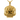 Gold vermeil hell skull pendant with flame-shaped features on dark charcoal background