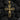 Angled view of gold vermeil religious cross pendant showing thick bail and side profile details