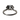 Oxidized 925 sterling silver baby feet ring featuring a sparkling center stone isolated on a pure white background.