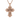 jesus head cross pendant, front view on white