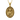 Front view of 14K gold vermeil Saint Gabriel pendant with detailed archangel relief on white background