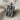 Queen of diamonds pendant, oxidized silver, three-quarter angled view