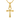 Beveled ankh pendant, front view on white background
