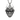 Front view of Samurai Hannya pendant in 925 sterling silver showing detailed horned helmet and demon mask on white background