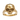 Skeleton hand skull ring in 14K gold vermeil showing detailed bone band and skull face isolated on white background