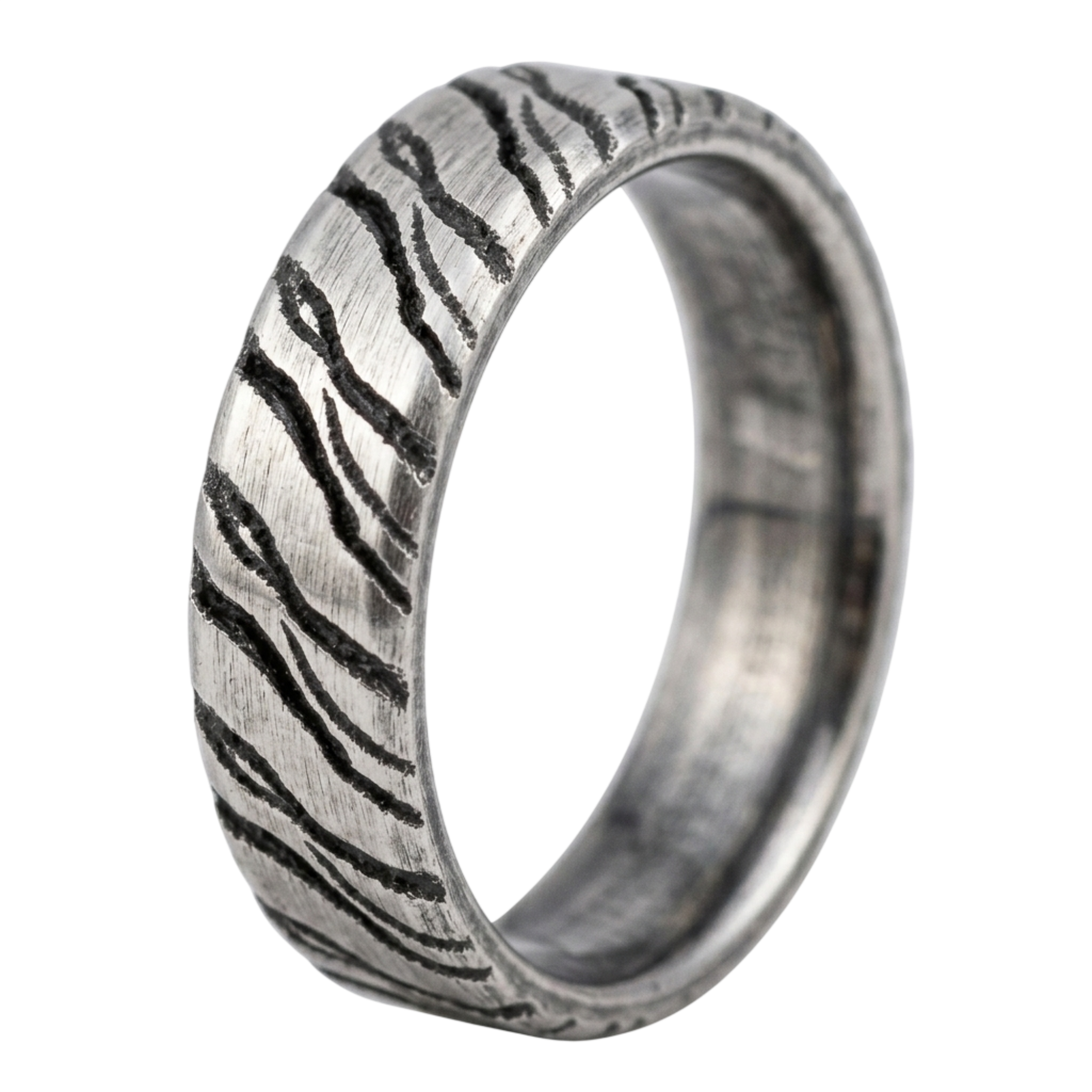 Cracked Texture Ring | Oxidized Silver | Sarnion